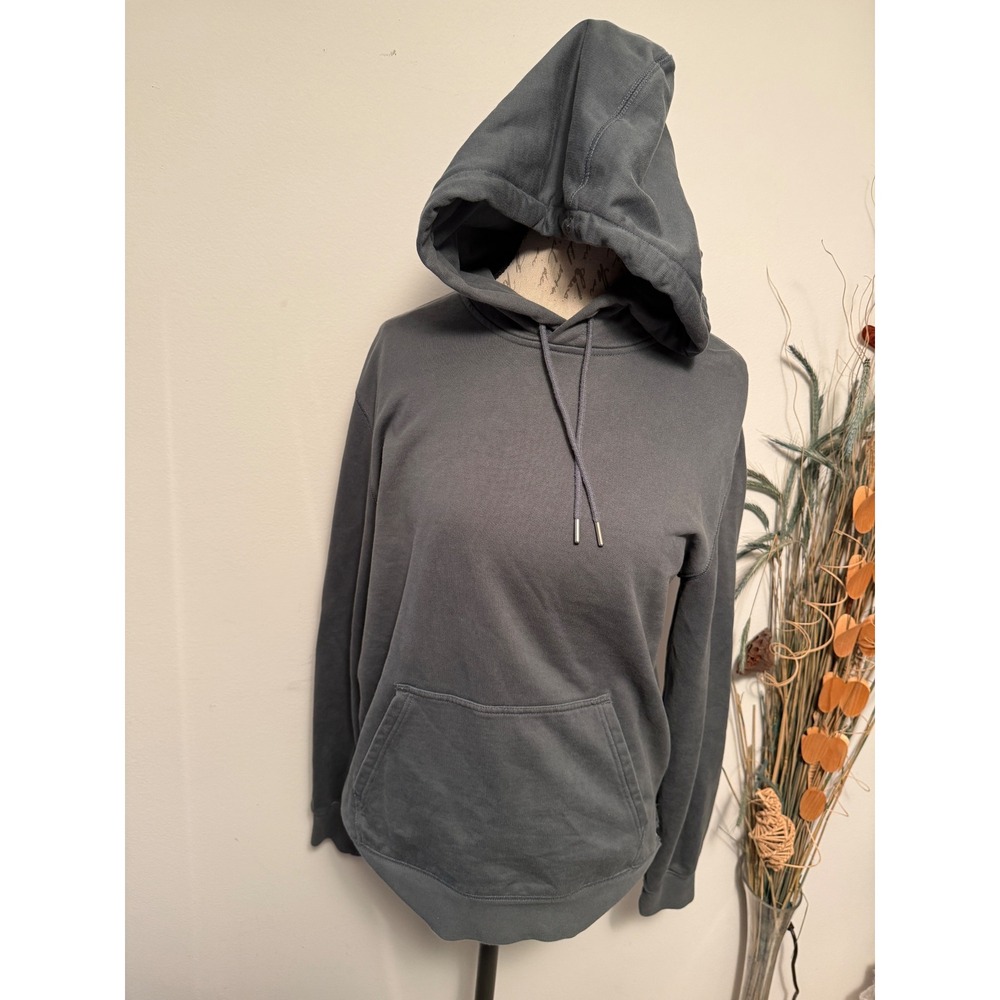 EVERLANE Green Cotton Pullover Hoodie Sweatshirt Women's Size M split at‎ side